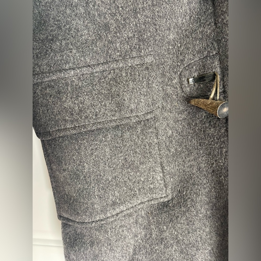 Vintage Burberrys London Duffle Coat Wool Hooded Toggle Gray Men’s L England - Picture 8 of 12